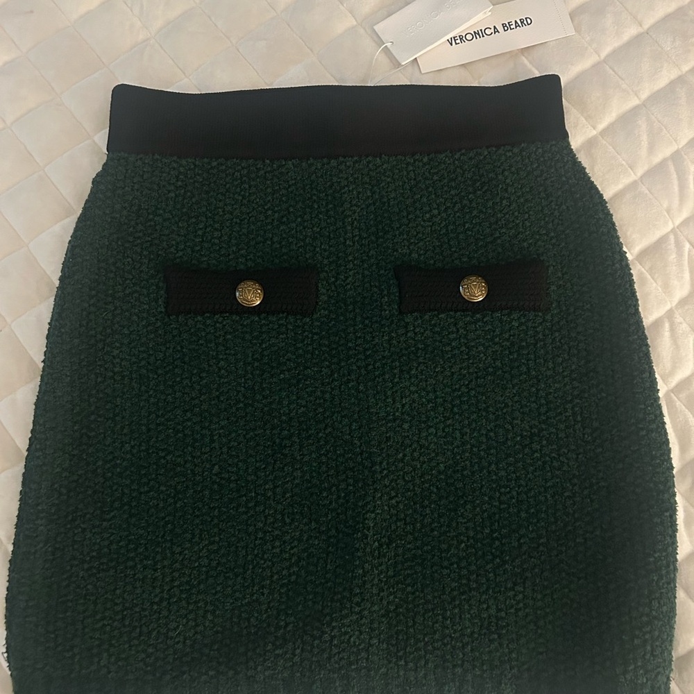 VERONICA BEARD Dark Green Pencil Skirt